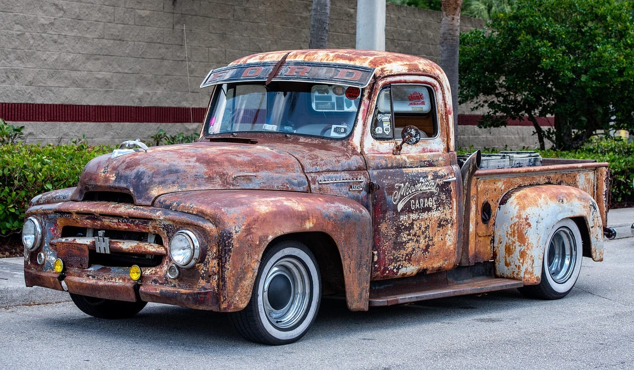 The truck. Two hundred and eleven thousand miles, one working door.